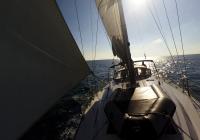 sailing yacht bavaria 46 dinghy at deck sailing yacht sun sails genoa